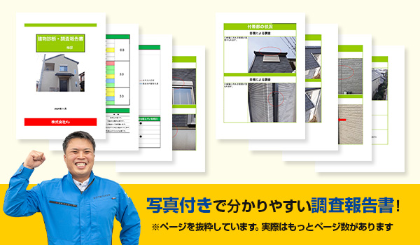 写真付きで分かりやすい調査報告書！_ページを抜粋しています。実際はもっとページ数があります