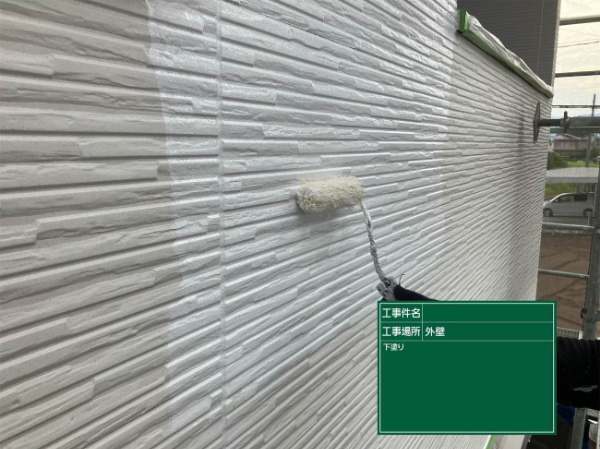 朝倉市O様邸_外壁塗装下塗り