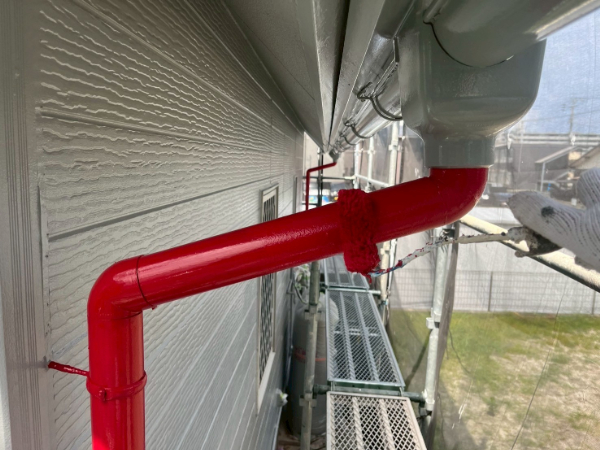 筑後市_H様_縦樋塗装2