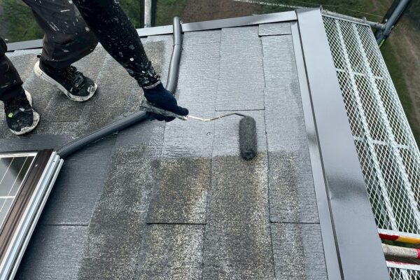 福岡県三井郡N様|外壁・屋根塗装_屋根中塗り