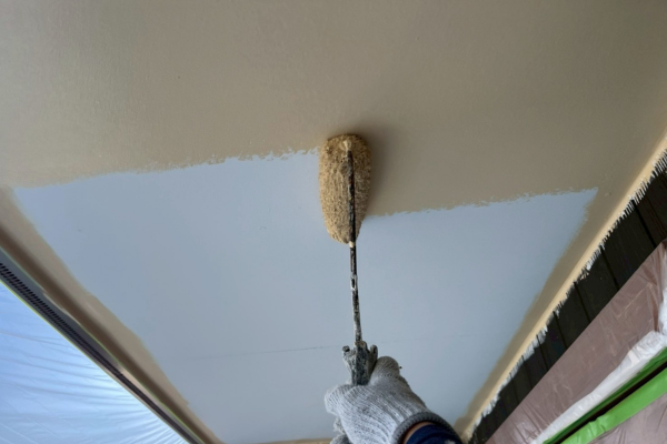 福岡県三井郡N様|外壁・屋根塗装③_軒天上塗り